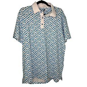 Double Team OKC Thunder Pattern Polo Men's Size Large NBA Golf Champions NWOT